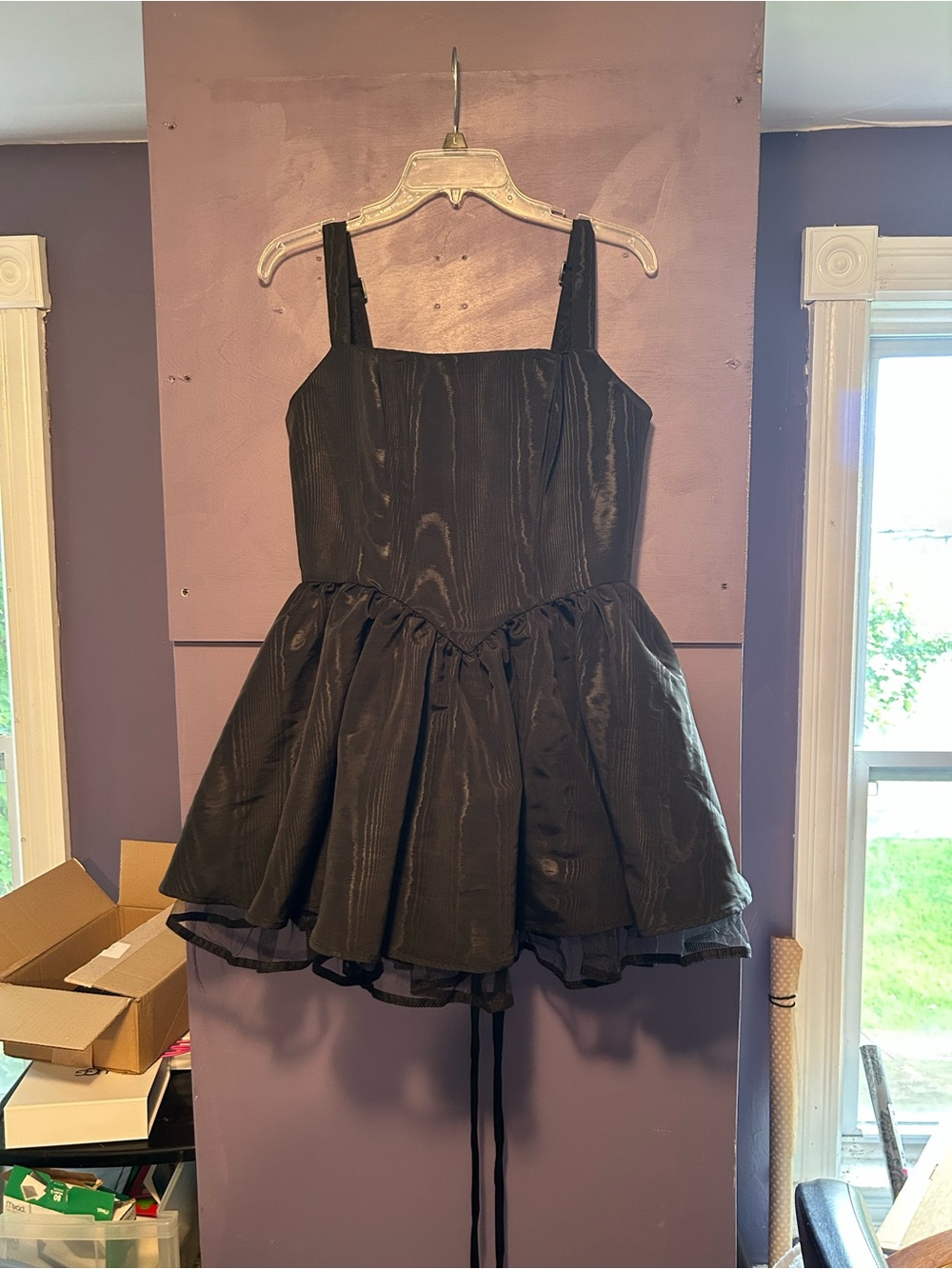 Sugar Thrillz black mini dress with lave up back XL nwt
